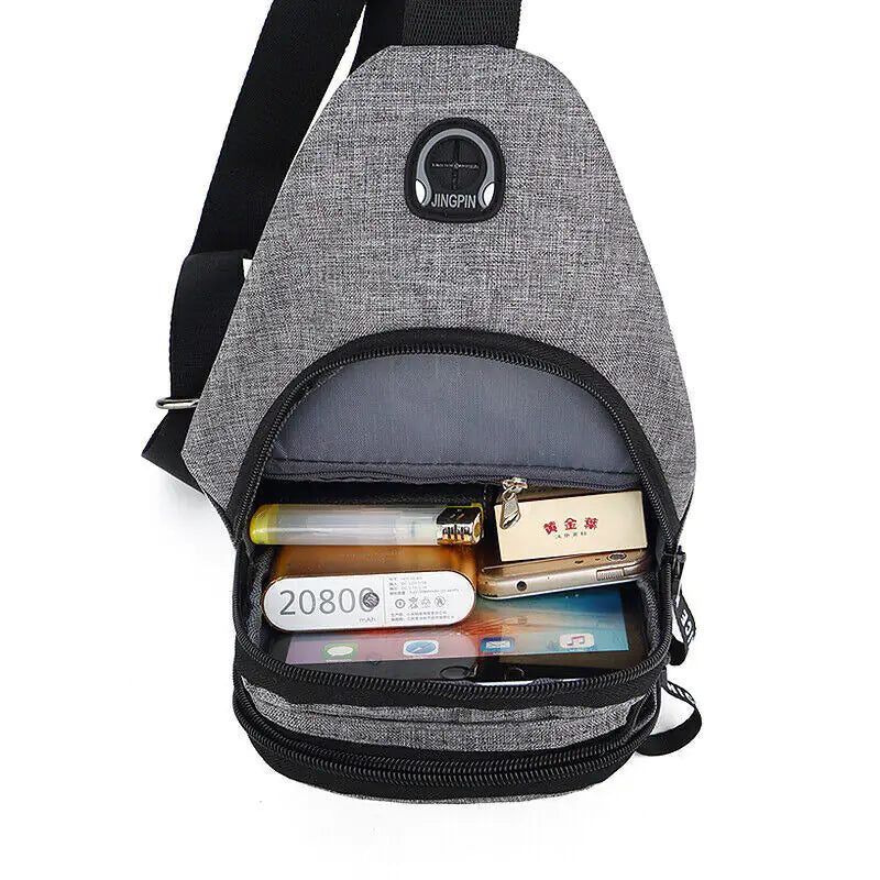 Men Women Sling Bag Chest Fanny Packs Cross Body Travel Sports Shoulder Backpack - THE OUTLET