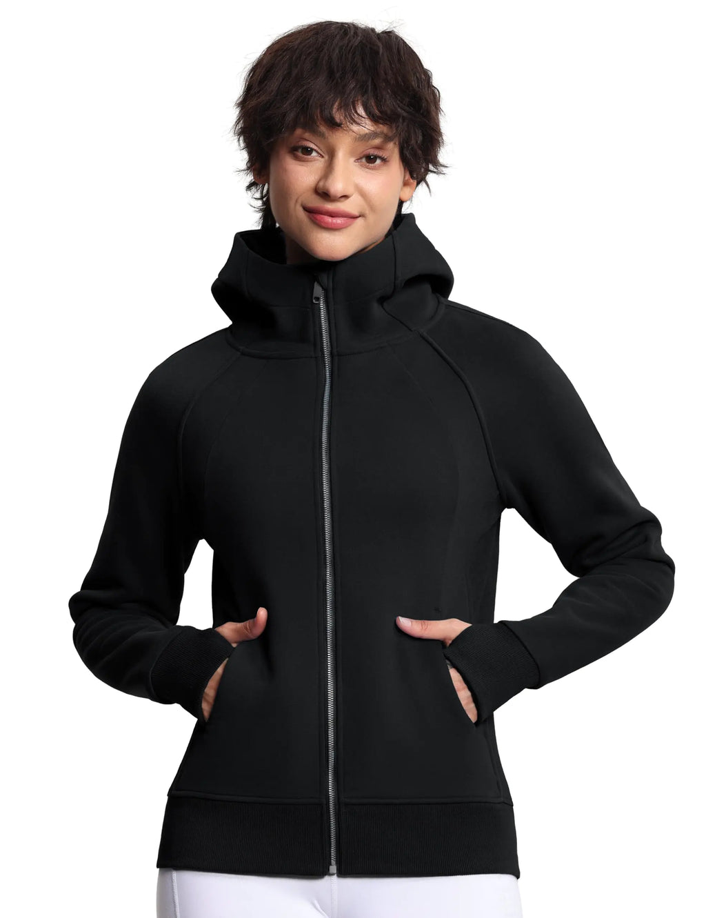 THE GYM PEOPLE Womens Zip Up Hoodies Fleece Workout Jackets Sweatshirts with Pockets Thumb Hole - THE OUTLET