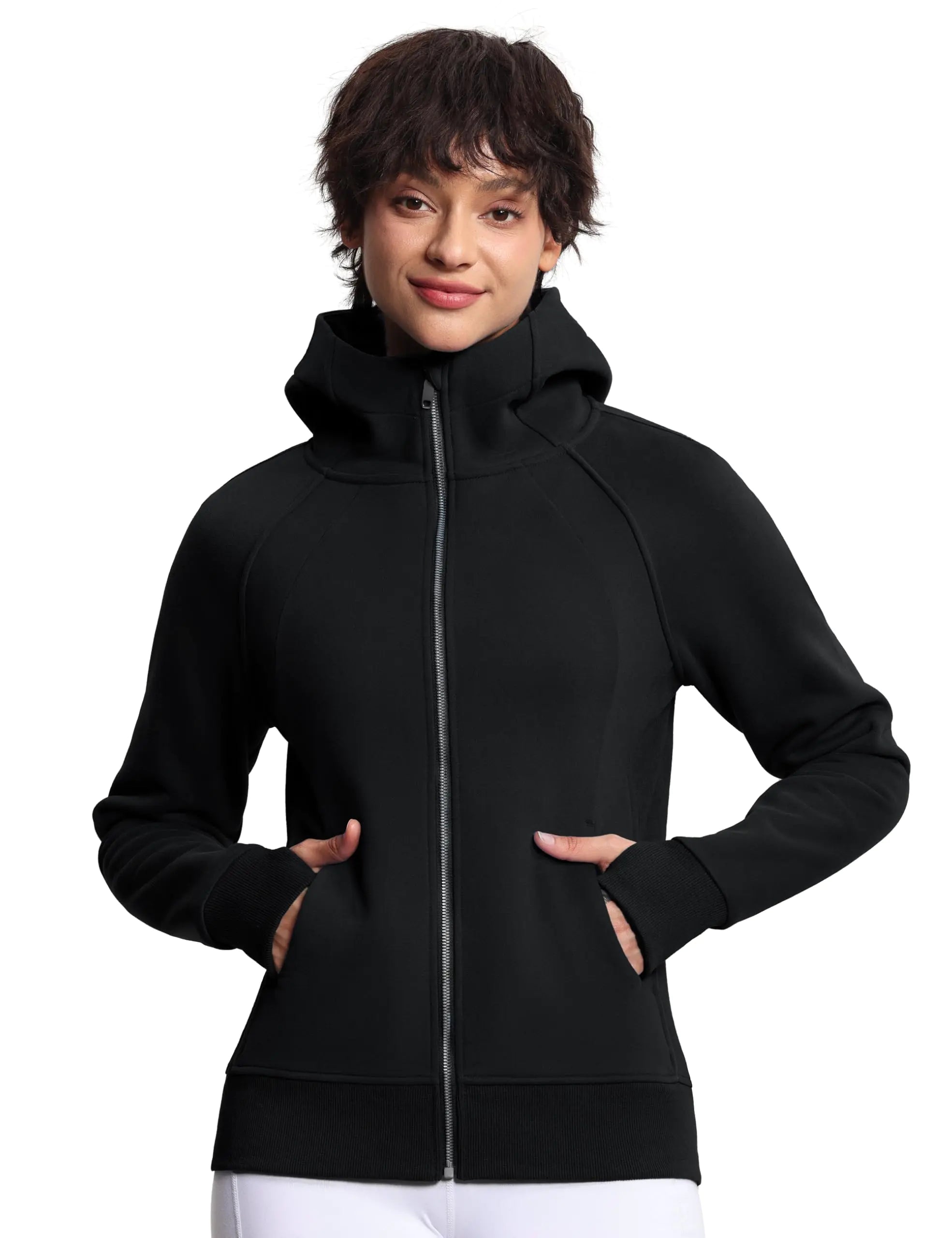 THE GYM PEOPLE Womens Zip Up Hoodies Fleece Workout Jackets Sweatshirts with Pockets Thumb Hole - THE OUTLET