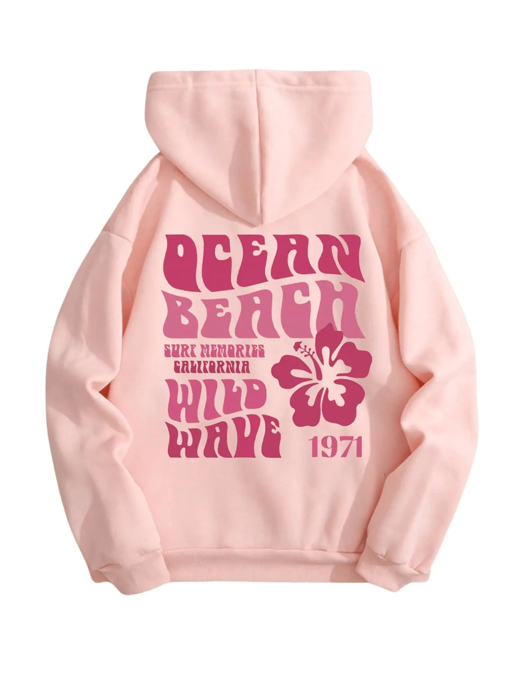 SweatyRocks Womens Letter Graphic Drawstring Hoodies Long Sleeve Thermal Pullovers Sweatshirts Pink X-Small - THE OUTLET