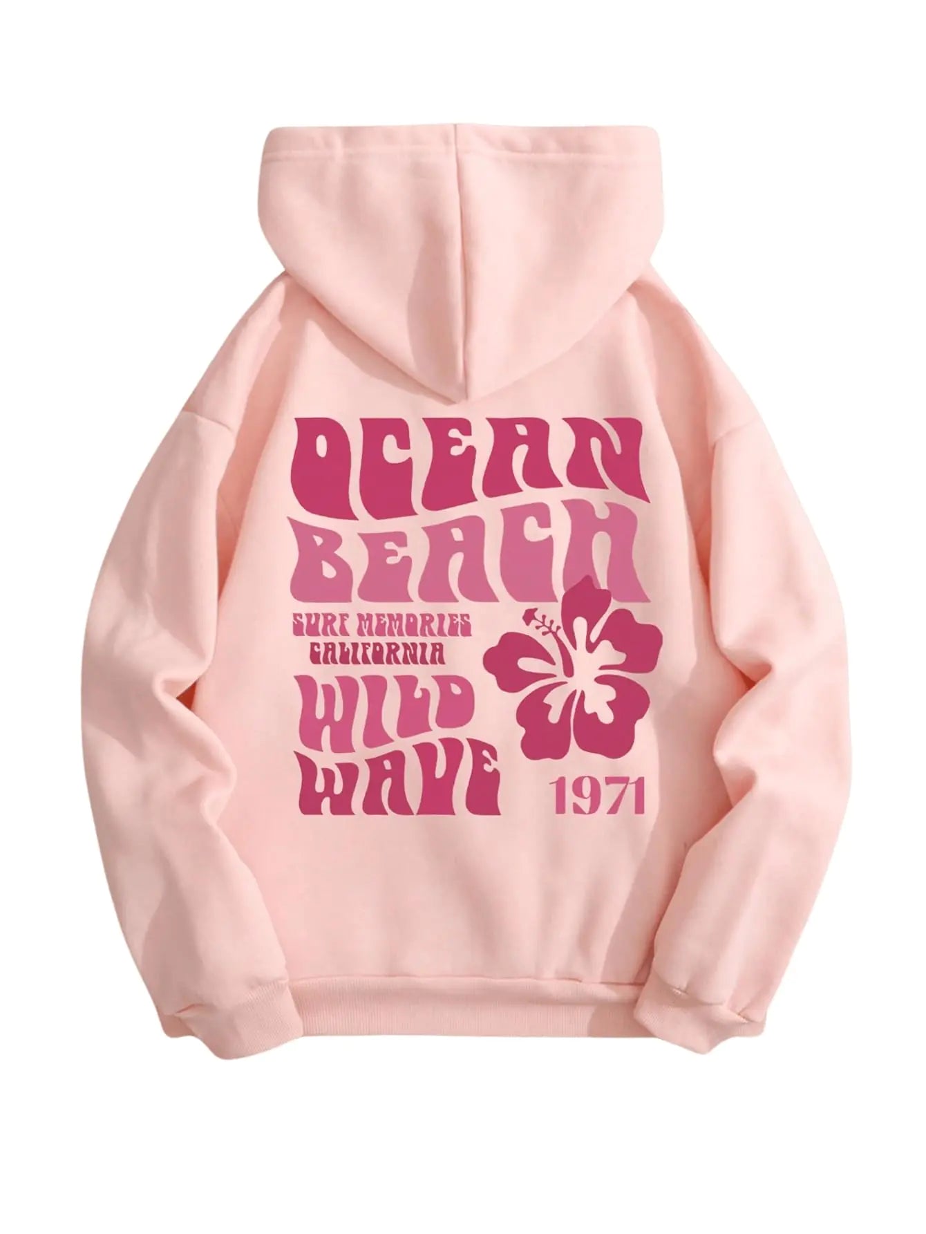 SweatyRocks Womens Letter Graphic Drawstring Hoodies Long Sleeve Thermal Pullovers Sweatshirts Pink X-Small - THE OUTLET