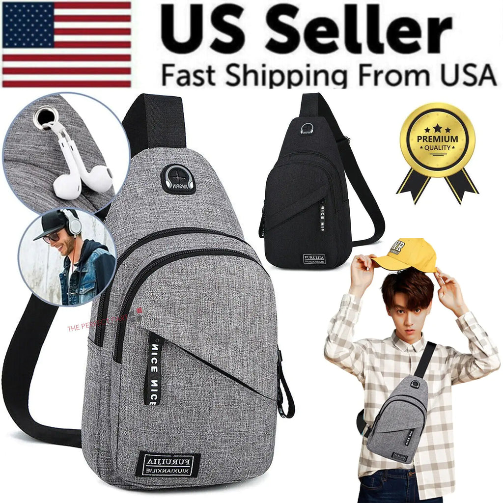 Men Women Sling Bag Chest Fanny Packs Cross Body Travel Sports Shoulder Backpack - THE OUTLET