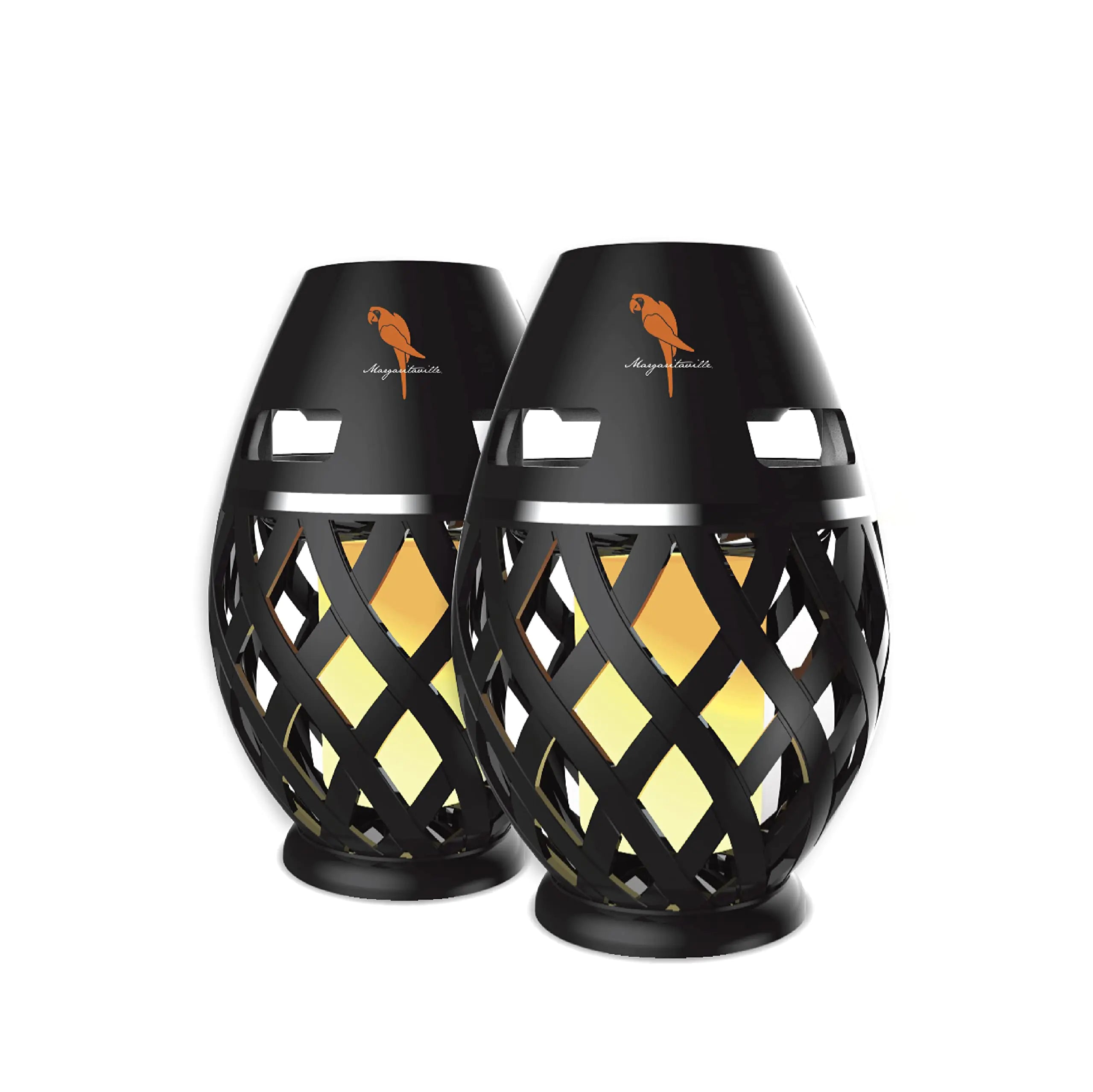 Margaritaville Tiki Torch - Waterproof Bluetooth Speaker Portable Party Speaker with Flickering LED Lights Perfect for Travel Parties Yards and Pools (2 Pack) - THE OUTLET
