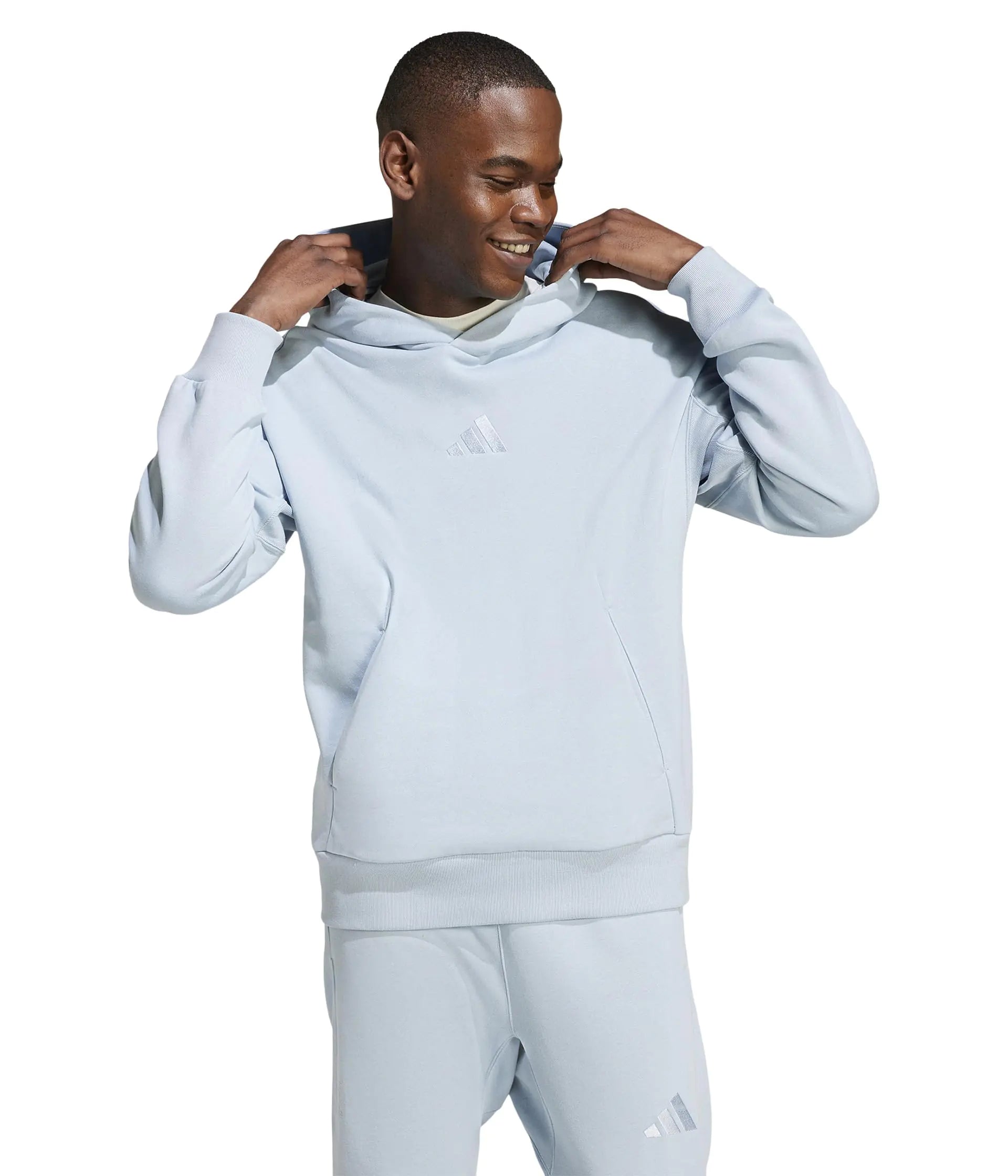 adidas mens All Szn Fleece Hoodie Wonder BlueXX-Large - THE OUTLET