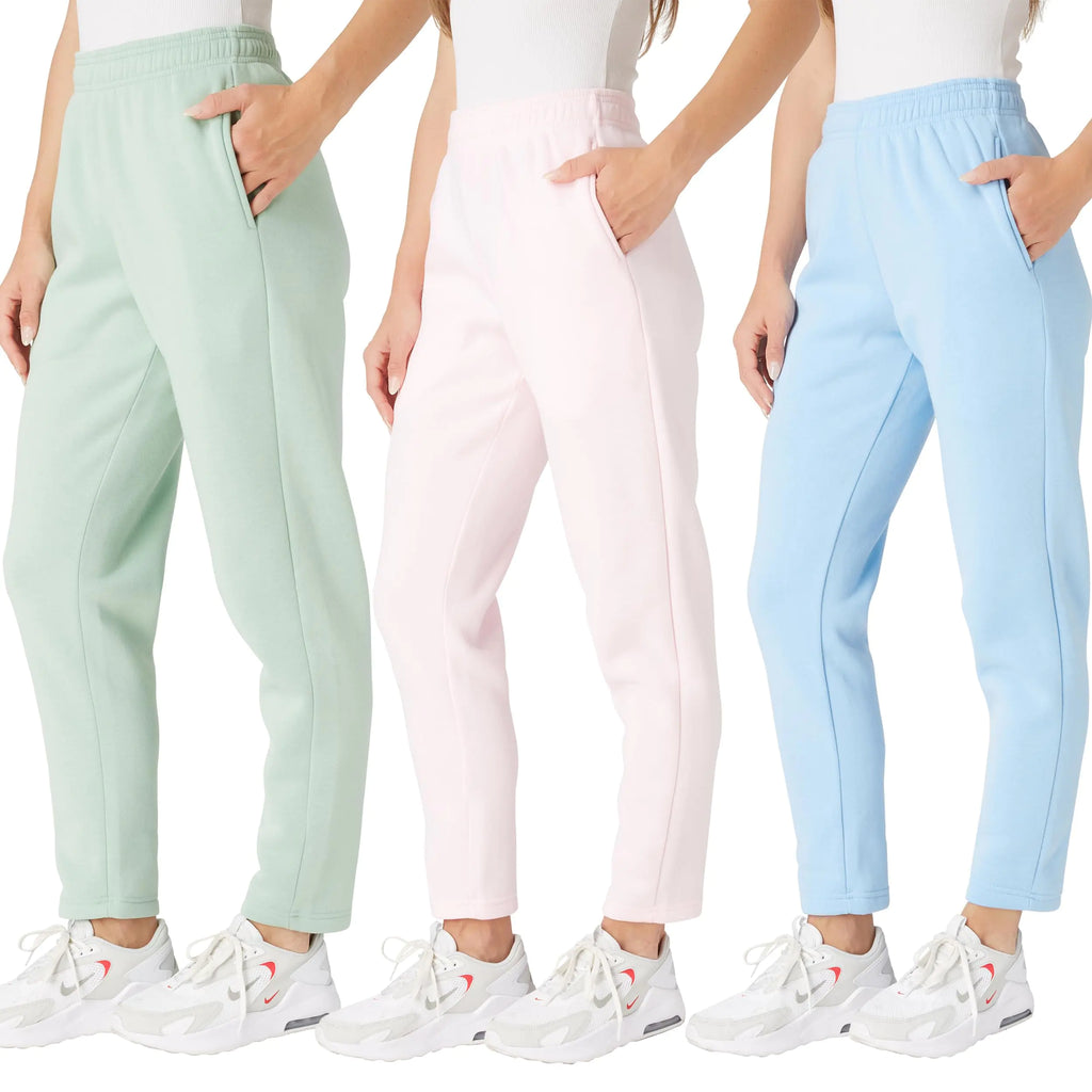 Ultra Performance Womens Sweatpants Open Bottom Sweat Pants for Women 3 Pack Lounge Pants Women (Plus Size)