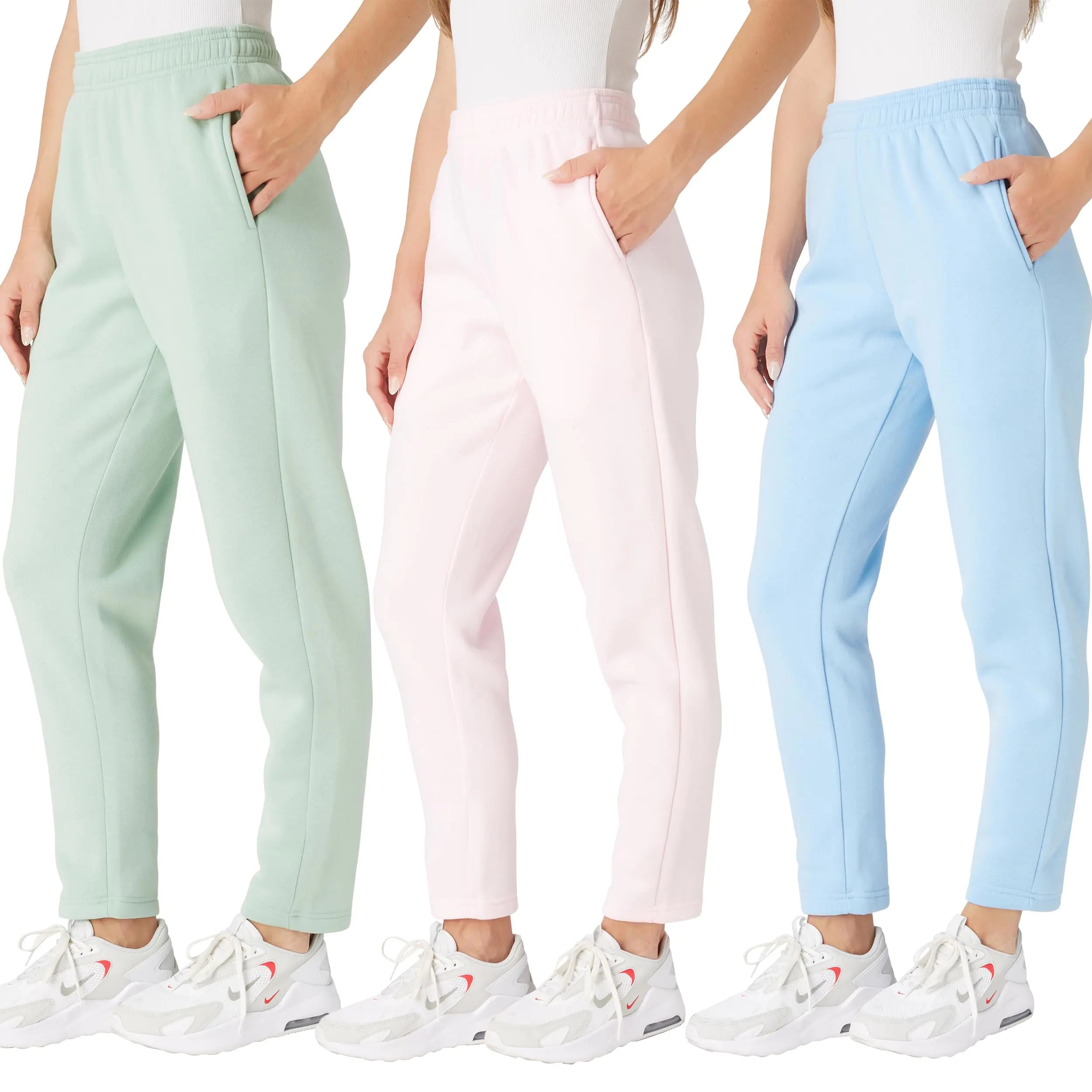 Ultra Performance Womens Sweatpants Open Bottom Sweat Pants for Women 3 Pack Lounge Pants Women (Plus Size)