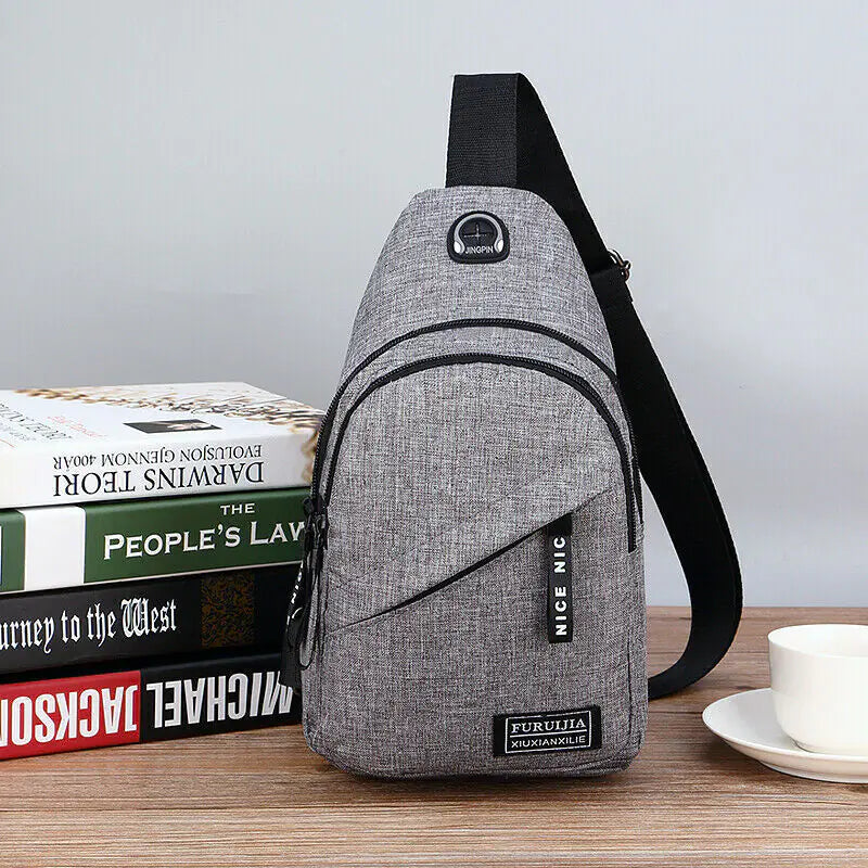Men Women Sling Bag Chest Fanny Packs Cross Body Travel Sports Shoulder Backpack - THE OUTLET